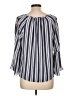 Jennifer Lopez Stripes Blue 3/4 Sleeve Blouse Size L - photo 2