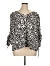 Cato Animal Print Black Silver 3/4 Sleeve Blouse Size XL - photo 1