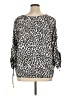 Cato Animal Print Black Silver 3/4 Sleeve Blouse Size XL - photo 2