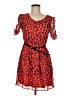 Freebird 100% Polyester Animal Print Red Cocktail Dress Size M - photo 1