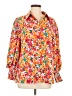Unbranded 100% Polyester Floral Orange Long Sleeve Blouse Size M - photo 1