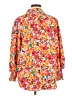 Unbranded 100% Polyester Floral Orange Long Sleeve Blouse Size M - photo 2