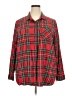 Old Navy 100% Cotton Plaid Red Long Sleeve Button-Down Shirt Size XXL - photo 1