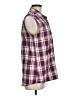 Dakini Plaid Burgundy Sleeveless Button-Down Shirt Size M - photo 4