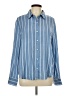 Emily Daniels 100% Rayon Stripes Blue Long Sleeve Button-Down Shirt Size L - photo 1