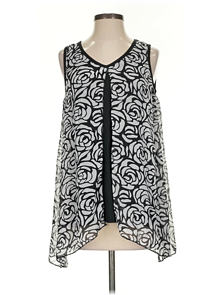 Pre-owned Slinky Brand Sleeveless Blouse In Black