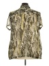 Avenue 100% Polyester Animal Print Green Short Sleeve Blouse Size 26 - 28 Plus - photo 2