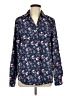Magellan's 100% Polyester Floral Blue Long Sleeve Blouse Size L - photo 1