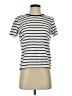 Lands' End 100% Cotton Stripes Ivory Short Sleeve Turtleneck Size XS - photo 1