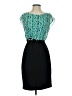Alyx 100% Polyester Tweed Teal Cocktail Dress Size 4 - photo 1