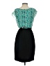 Alyx 100% Polyester Tweed Teal Cocktail Dress Size 4 - photo 2
