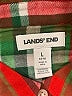 Lands' End 100% Cotton Plaid Red Long Sleeve Button-Down Shirt Size L - photo 7
