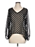 Francesca's Polka Dots Black 3/4 Sleeve Blouse Size L (estimated) - photo 1