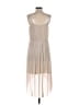 H&M 100% Polyester Solid Tan Ivory Casual Dress Size S - photo 2