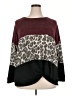 Joei & I Animal Print Burgundy Pullover Sweater Size 2X - photo 1