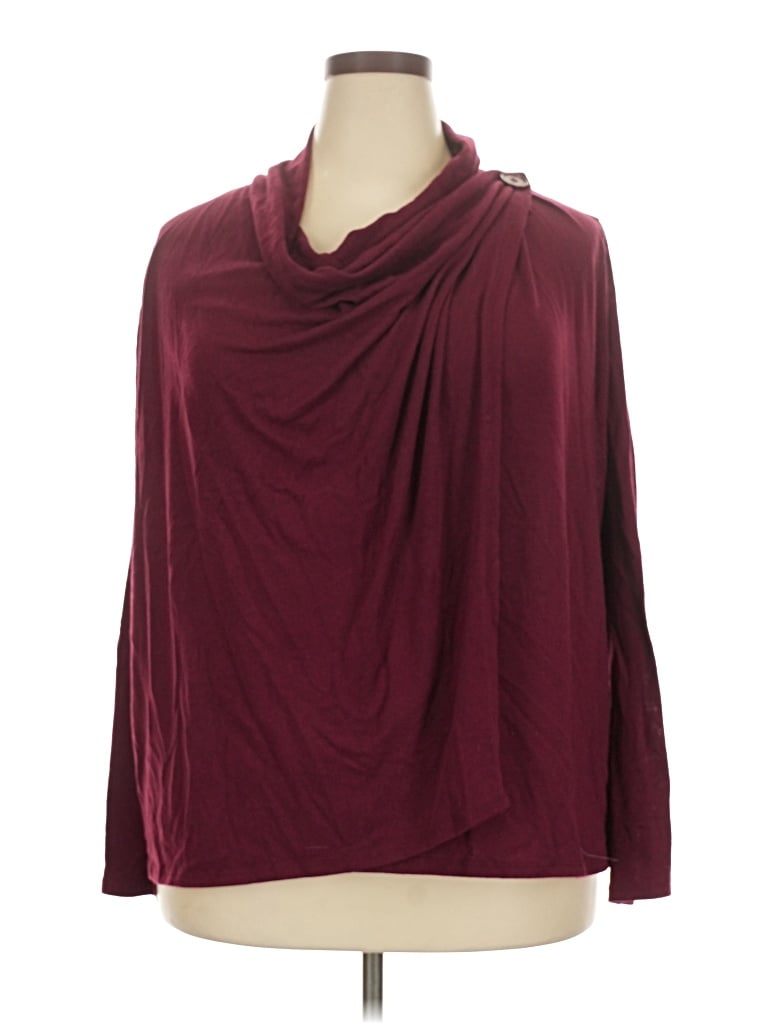 Pre-owned Faded Glory Cardigan Sweater In Burgundy