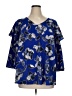 Lane Bryant 100% Polyester Blue 3/4 Sleeve Blouse Size 14 - 16 Plus - photo 1