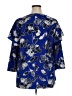 Lane Bryant 100% Polyester Blue 3/4 Sleeve Blouse Size 14 - 16 Plus - photo 2