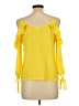 Tovia 100% Polyester Yellow 3/4 Sleeve Blouse Size L - photo 2