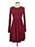 Longyuan Solid Burgundy Casual Dress Size XS - photo 1