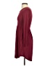 Longyuan Solid Burgundy Casual Dress Size XS - photo 5