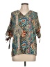 Unbranded Paisley Tan 3/4 Sleeve Blouse Size L - photo 1
