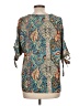 Unbranded Paisley Tan 3/4 Sleeve Blouse Size L - photo 2