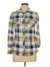 Always Indigo 100% Polyester Plaid Yellow Long Sleeve Blouse Size L - photo 1