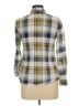 Always Indigo 100% Polyester Plaid Yellow Long Sleeve Blouse Size L - photo 2