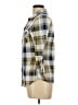 Always Indigo 100% Polyester Plaid Yellow Long Sleeve Blouse Size L - photo 5