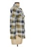Always Indigo 100% Polyester Plaid Yellow Long Sleeve Blouse Size L - photo 4