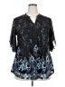 Timeson Black Short Sleeve Blouse Size XXL - photo 1