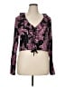 Forever 21 Plus Black Pink Long Sleeve Blouse Size 0X - photo 1