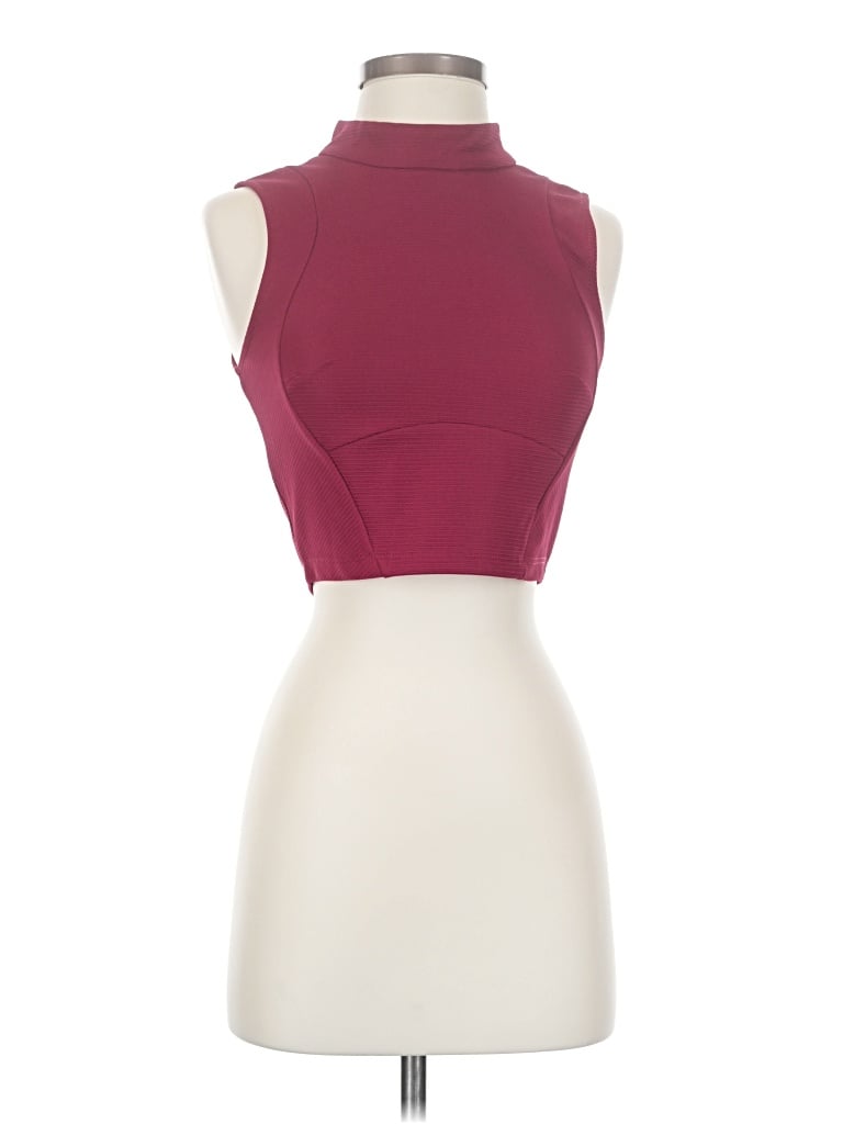Pre-owned Bebe Tank Top Burgundy Halter Neckline Tops