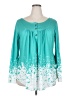 Roshop Teal Long Sleeve Blouse Size 2X - photo 1