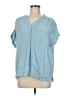 Nine West 100% Viscose Blue Short Sleeve Blouse Size M - photo 1