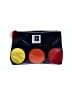 Lisa Perry 100% Leather Polka Dots Black Blue Makeup Bag One size - photo 1