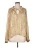 Elan 100% Polyester Paisley Gold Long Sleeve Blouse Size M - photo 1