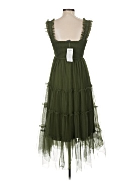 slim fit dress slacks SWAYING/KNIT fishtail patchwork suspender dress SW24SS2L33 light green main image 0