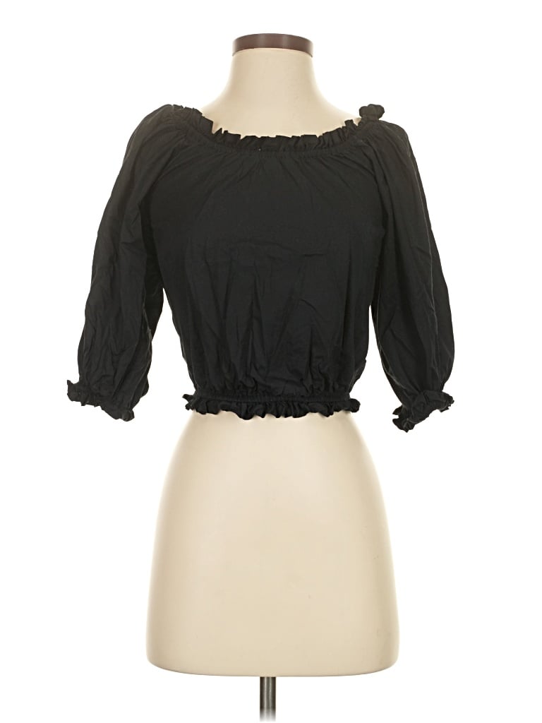 Pre-owned Kate Spade New York 3/4 Sleeve Blouse In Black