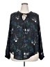 Torrid Floral Blue 3/4 Sleeve Blouse Size 2X Plus (2) - photo 1