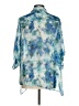 Chico's 100% Polyester Floral Blue 3/4 Sleeve Blouse Size Med (1) - photo 2