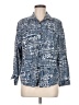 Unbranded Print Blue Long Sleeve Button-Down Shirt Size M - photo 1