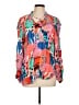 Tolani 100% Cupro Print Pink Long Sleeve Blouse Size L - photo 1