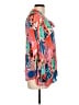 Tolani 100% Cupro Print Pink Long Sleeve Blouse Size L - photo 4