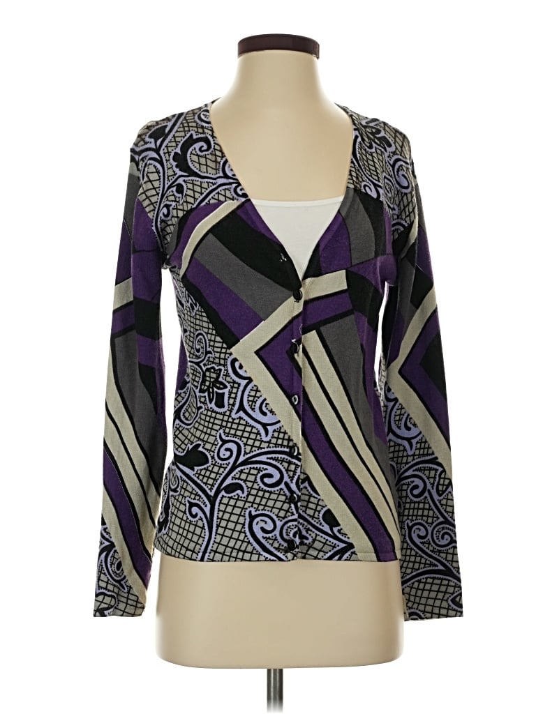 Pre-owned Cece Cardigan Sweater In Purple