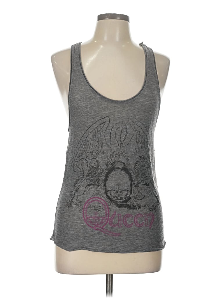 Pre-owned Chaser Tank Top Gray Halter Neckline Tops