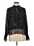 Tanya Taylor 100% Polyester Black Long Sleeve Blouse Size 6 - photo 1