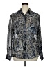 Peruvian Connection 100% Viscose Paisley Silver Long Sleeve Blouse Size XL - photo 1