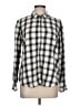 American Eagle Outfitters Checkered-gingham Silver Long Sleeve Button-Down Shirt Size L - photo 1
